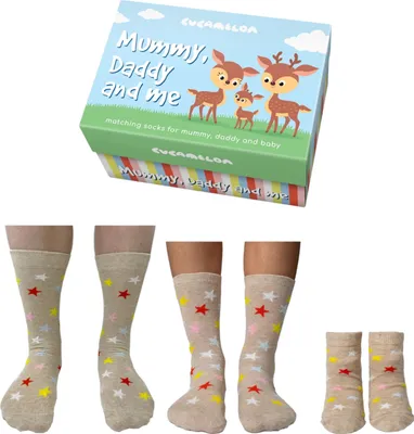 Produktbild von Mama, Papa und Ich Cucamelon Socken Familiengeschenk Reh Strümpfe für Vater,