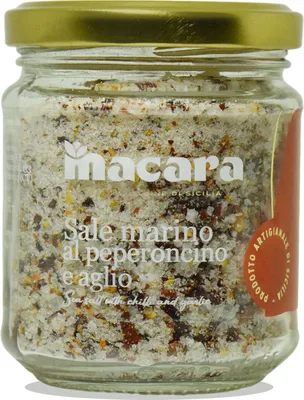 Obrázok produktu pre Sicílska morská soľ s chilli papričkami a cesnakom, 300 g