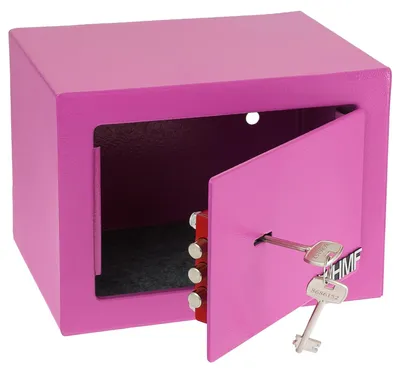 Möbeltresor mit einem Doppelbartschloss von HMF mit 23 cm Breite in Pink