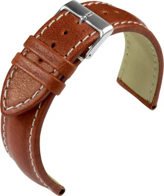 Produktbild von Eulit Barington Chronomaster > Uhrenarmband braun Leder > Kontrastnaht, Stegbreite:18mm, Schließe:Silbern