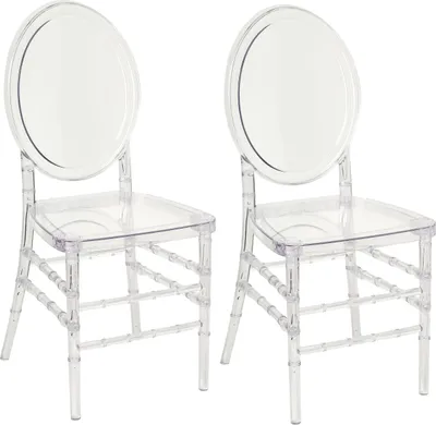 Produktbild von BELIANI Esszimmerstuhl 2er Set Transparent aus Kunststoff Moderner Stil Designerstühle für Esszimmer Küche