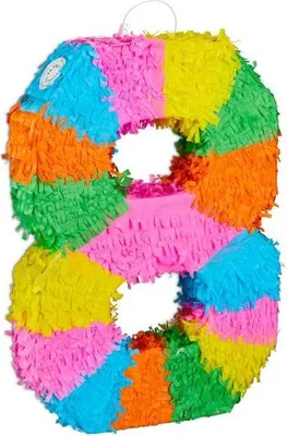 Produktbild von Bunte Geburtstags Pinata Zahl Partyspiel 50x35,5x7,5cm