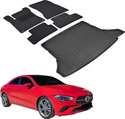 Produktbild von Kofferraumwanne Fußmatten Set Für Mercedes CLA C118 Ab 2018 4pcs, Genaue Passform