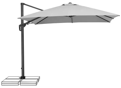 Produktbild von Schneider Ampelschirm Sonnenschirm  Rhodos Twist 300 x 300cm silbergrau