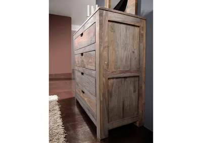 Produktbild von MASSIVMOEBEL24 Kommode Sheesham 85x42x95  grau geölt NATURE GREY #85