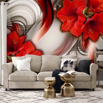 Produktbild von Vlies Fototapete - Amaryllis - Ballad of the Red 150x105 cm Blumen b-A-0276-a-b