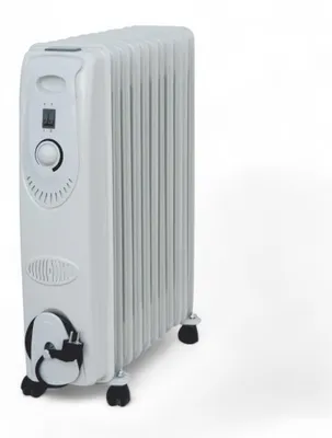 Image de Radiateur électrique à huile, 9 éléments, 2000 watts, avec roulettes et thermostat