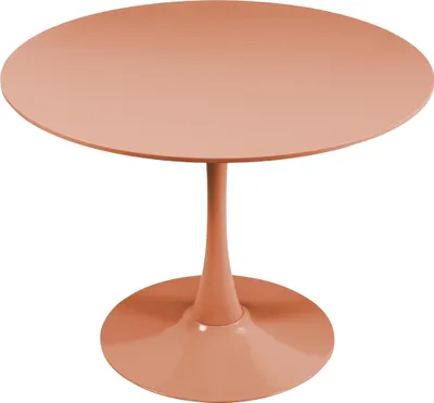 Image de Table à manger ronde 4 personnes D100 cm rose saumon - Oviala Fancy