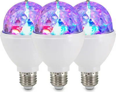 Produktbild von LED Leuchtmittel 3er-Set E27 Ø7,5x13 cm 3W RGB bunte Lichtfarben Weiß - Glühbirne Schlafzimmer Party Deko