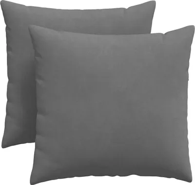 Image de vidaXL Coussins de canapé, lot de 2, gris foncé, 45 x 45 cm, en tissu