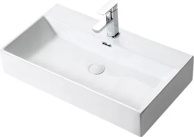 Produktbild von Famanu Keramische Waschbecken - Rechteckig 75 × 42 × 14,5 cm mit Pop-up Ablaufventil