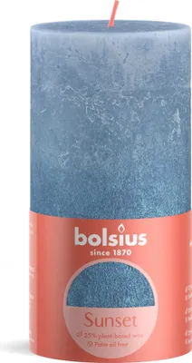 Image de Bougie rustique émoussée Bolsius 13X6.8 cm Coucher de soleil