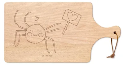 Produktbild von Mr. & Mrs. Panda Frühstücksbrettchen Spinne Agathe Motivation - Transparent - Geschenk, Holzbrett, Frühstücksbrett, Vertrauen, Schneidebrett, Dankeschön, Käsebrett, Brett