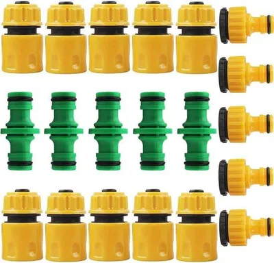 Obrázek produktu pro Sada zahradního příslušenství, 20 kusů – 5 x 1/2 palce – rychlospojky – 10 x 1/2 nebo 3/4 palce dvojité spojky – zahradní a domácí příslušenství
