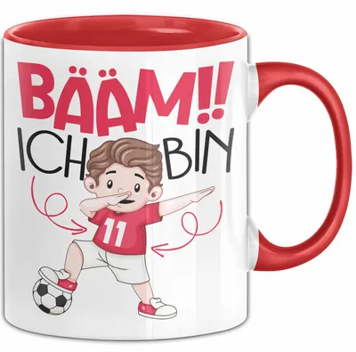 Produktbild von Bääm Ich Bin 11 Tasse Jungs Fußball Geschenk 11. Geburtstag (Rot)