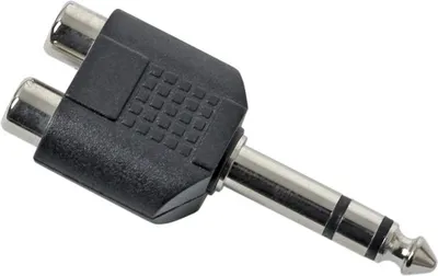 Produktbild von 10x RCA auf 6.3 mm Klinke Y-Adapter - 2× RCA Buchse auf 6.3 mm Klinkenstecker - Stereo Audio Konverter - 10 Stück [05242]