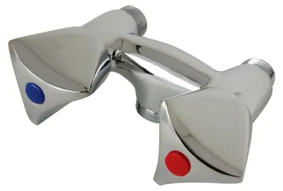Produktbild von Verchromte Mischbatterie - Achsabstand 80mm - M15/21 M20/27 - Oberteil mit Klappe 18/150