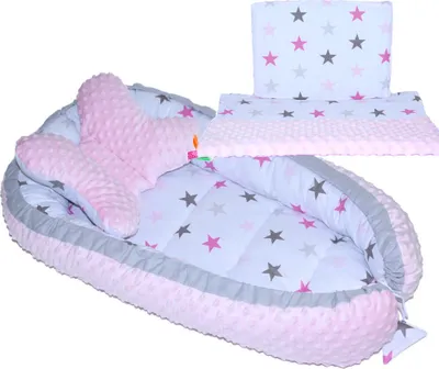 Produktbild von Baby MINKY Nestchen Kokon Kuschelnest Reisebett 2-seitig Kissen Decke Schmetterling Kissen - 4T- 11