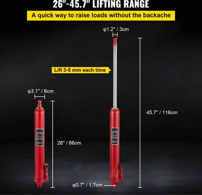 Zdjęcie produktu dla SucceBuy Hydrauliczny podnośnik z długim ramieniem, udźwig 8 ton/17363 funtów, pompa jednotłokowa i podstawa widełkowa, ręczny podnośnik z uchwytem, do dźwigów garażowych/warsztatowych, podnośnik silnika