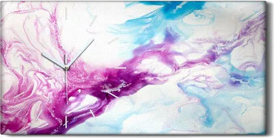 Produktbild von Wohnzimmer-Bild Leinwand Uhr Geräuschlos 60x30 Malerei Abstrakte Kunst - weiße Hände