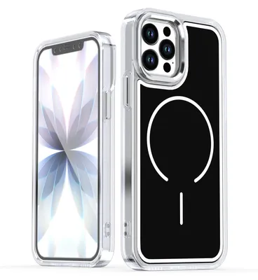 Immagine prodotto di Custodia magnetica per iPhone 12, custodia sottile e trasparente resistente agli urti, compatibile con MagSafe, nera