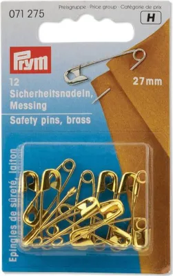 Obrázek produktu pro Zavírací špendlíky, č. 1, 27 mm, zlaté barvy, 12 ks