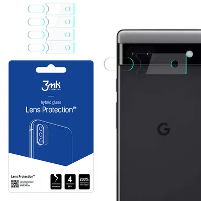 Produktbild von 3mk Hybridglas Lens Protection für Google Pixel 6a Kamera Objektiv Kameralinse 0,16mm 6H (4 Stück)