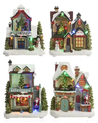LED-Weihnachtshaus 3xAA, 14x9x20 cm, mit Licht & Bewegung