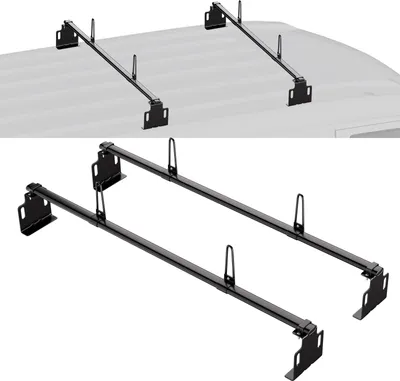 Produktbild von VEVOR Anhängerleiterträger Dachträger Leiterträger 1524 mm lange 2 Querstangen, Van-Dachleiterträger aus Q235B, 227 kg Tragkraft passend für Auto Van Lkw  1525 x 180 x 180 mm (Schwarz)