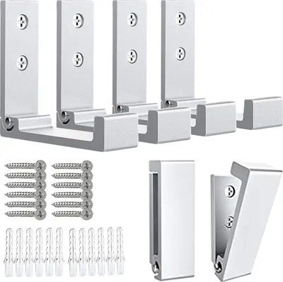 Produktbild von Klappbare Wandhaken 6 Stück, Klapphaken, Silber, Heavy Duty Aluminiumlegierung, Platzsparend und Kompakt