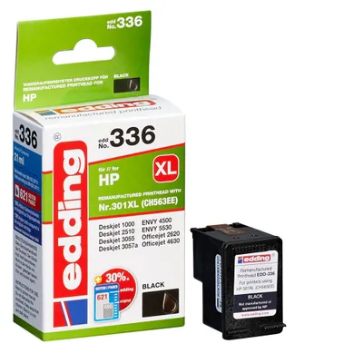 Produktbild von edding EDD-336 schwarz Druckerpatrone kompatibel zu HP 301XL (CH563EE)