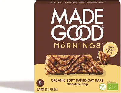 BATONIKI OWSIANE SOFT Z CZEKOLADĄ BEZGLUTENOWE BIO (5 x 30 g) 150 g - MADEGOOD MORNINGS