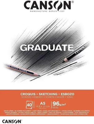 Obrázok produktu pre Canson Graduate, Umelecký papier, 96 g/m², 40 listy