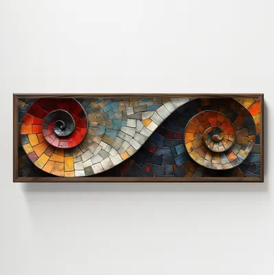 Produktbild von Wallity, HUM043, Dekoratives gerahmtes MDF-Gemälde, Mehrfarbig, 100 % MDF, 120 x 40 x 3,5 cm