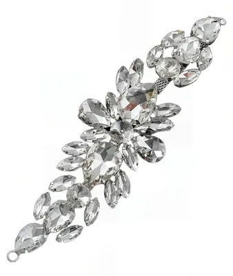 Strass-Applikationen zum Aufnähen, 17,5 x 5 cm, mehrfarbig, glitzernd