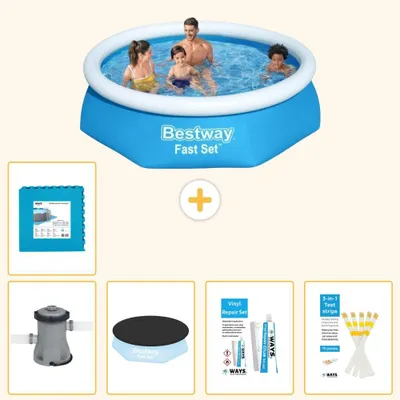 Immagine prodotto di Bestway Fast Set, piscina rotonda - 244x61 cm - 6 pezzi, modello S22625