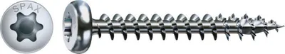 Produktbild von SPAX Universalschraube 5 x 35 mm, 75 Stück, Vollgewinde, Halbrundkopf, T-STAR plus T20, 4CUT, WIROX - 4201010500357