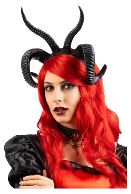 Produktbild von Dämonenhörner Haarreif in schwarz für Halloween