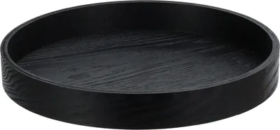 Produktbild von Rundes Serviertablett aus Holz 30cm, klein, schwarz