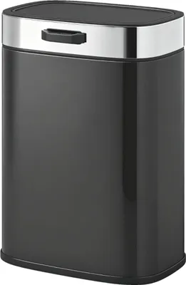 Image de Poubelle, Poubelle de cuisine en inox avec couvercle restant ouvert, seau intérieur amovible, 21,5x19,5x30 cm, noir