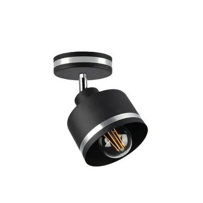Zdjęcie produktu dla Reflektor sufitowy WAMA czarno-srebrny 1xE27x40W metal wym:17x12x12cm IP20 Candellux