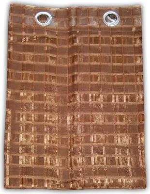 Produktbild von VORHANG 140x260cm mit 6 Ösen Gardine Store Dekoschal Ösenschal Vorhänge (Braun, Karo)
