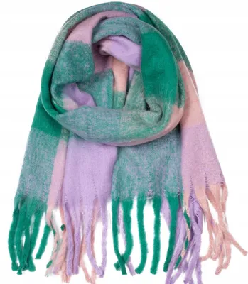 Produktbild von Agrafka Schal Strick kariert warm flauschig