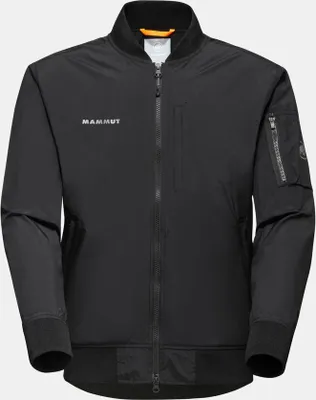 Schwarze Utility Bomberjacke von Mammut mit Reißverschluss und seitlichen Taschen.