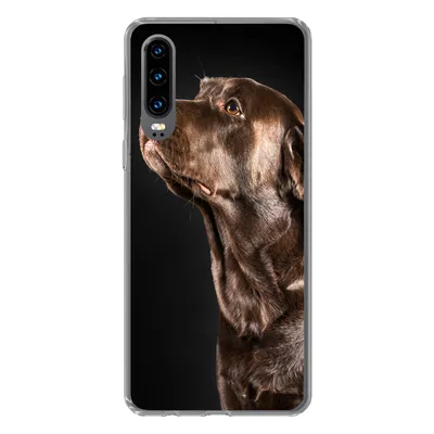 Produktbild von MuchoWow® Handyhülle Schutzhülle Hülle für Huawei P30 Hund - Braun - Porträt Silikon Softcase Handy Hülle - Kartenbesitzer