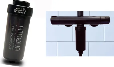 Produktbild von Duschfilter FitAqua Antiscaling Wasserfilter für Dusche gegen Chlor und Kalk schwarz matt black