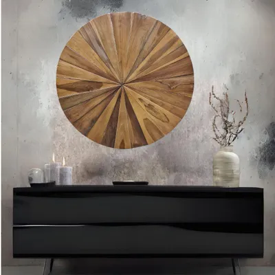 Produktbild von Wand-Deko-Objekt LATO recycled Teak rund 60cm