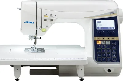 Produktbild von Juki Nähmaschine HZL-DX7, 1050 St/min, 185 Nähstiche, Automatischer Nadeleinfädler, Knopflochautomatik