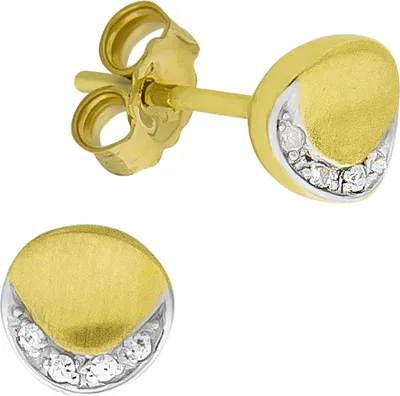 Zdjęcie produktu dla Kolczyki na sztyft 333/- złoto 0,6 cm wielokolorowe z białymi cyrkoniami 038320237