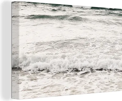 Produktbild von OneMillionCanvasses® - Leinwandbilder - 140x90 cm, Meer - Sommer - Wellen, Wandbilder Kunstdruck Wanddekoration - Foto auf Leinwand - Gemälde auf Holzrahmen